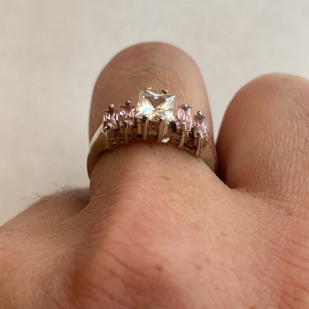 Brutalist Sterling Topaz ring